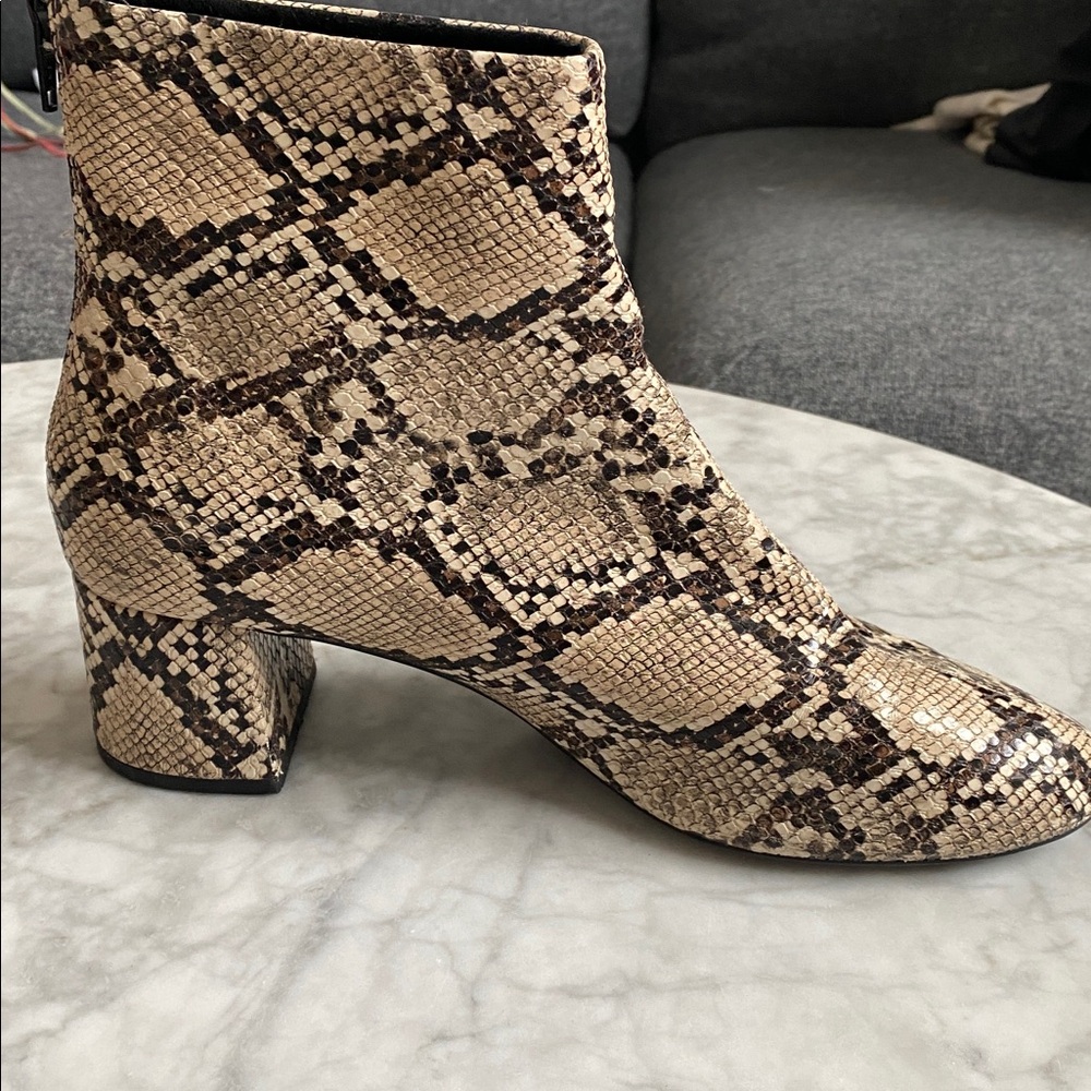 Mango Snakeskin Pattern Ankle Boots - image 3